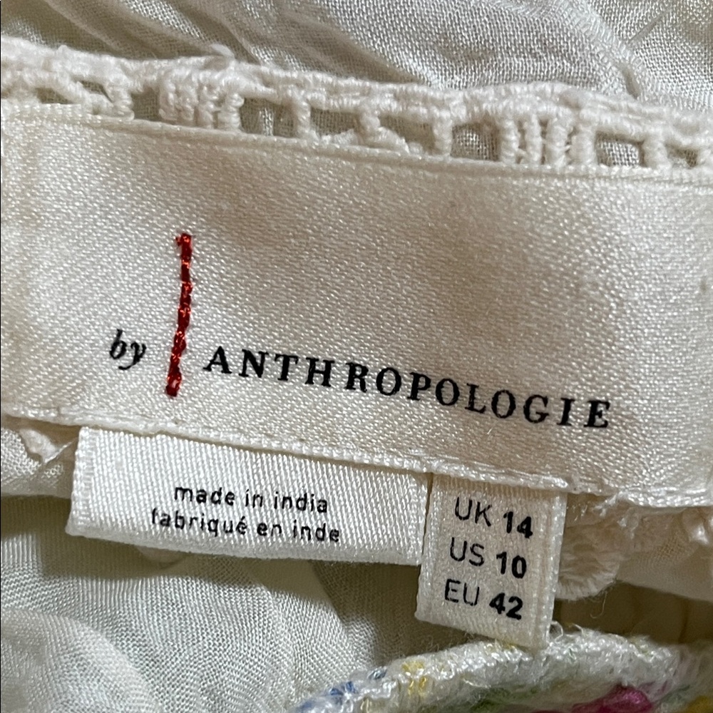 ANTHROPOLOGIE Watercolor Women’s Maxi Dress Smocked Waist Lightweight Size 10 - Picture 9 of 10